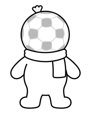 Coloriage d'une grande chaussette de Noël remplie d'un ballon de football, d'une écharpe et d'un petit cadeau.