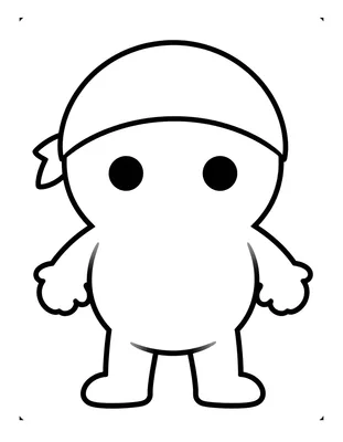 Coloriage d'un gros ballon de football surmonté d'une petite écharpe, aux formes simples et aux traits épais.