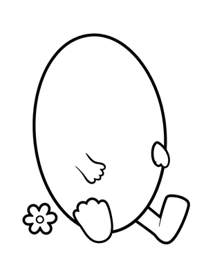 Coloriage d'un gros ballon de rugby avec ses lacets, posé sur l'herbe à côté d'une petite fleur et d'un tee en bois.