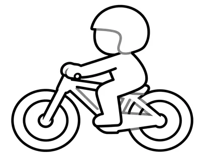 Coloriage d'un enfant casqué sur un vélo de course, avec un fanion sur le guidon.