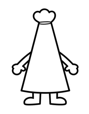 Coloriage d'un grand cornet d'école simple avec un ruban, posé debout sur ses pieds.