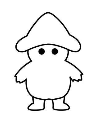 Coloriage d'un épouvantail coiffé d'un grand chapeau pointu, avec deux yeux ronds et des bras en paille.