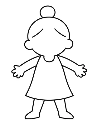 Coloriage d'une petite fille souriante qui danse, les bras levés au-dessus de la tête, avec un chignon, une jupe ronde et des chaussures pointues.