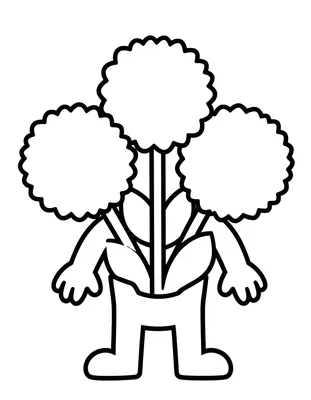 Coloriage d'un pot contenant trois chrysanthèmes aux pétales ronds et deux feuilles, aux formes simples et épaisses.