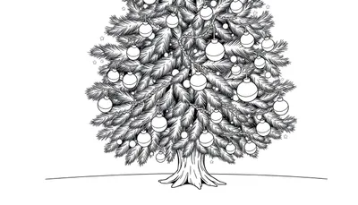 Arbre de Noël noir et blanc décoré pour le color panel.