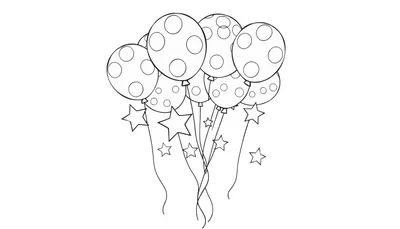 Ballons et étoiles pour colorier, un panneau de coloriage.
