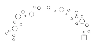 Un arc de formes géométriques en noir et blanc sur un color panel.