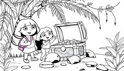 Dora l'exploratrice et son cousin Diego découvrent un trésor dans la jungle.