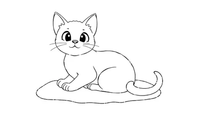 Un chaton en noir et blanc prêt à être coloré.