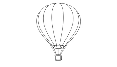 Dessin au trait d'une montgolfière avec des panneaux de couleur