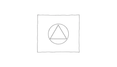 Page de coloriage avec un carré, un cercle et un triangle dans un panneau de couleurs.