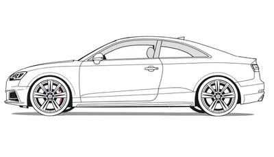 Croquis d'une voiture de sport, dessin noir et blanc, prêt pour le color panel.