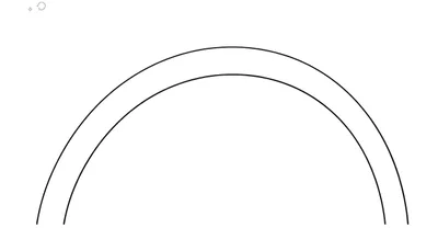 Un arc-en-ciel avec deux lignes noires parallèles, prêt pour le color panel.