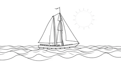 Un voilier avec deux voiles navigue sur une eau bleue agitée sous un soleil éclatant. C'est une scène parfaite pour un color panel.