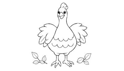 Poulet dessin au trait pour un color panel