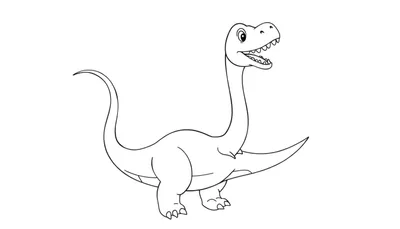 Dessin de sauropode souriant, color panel