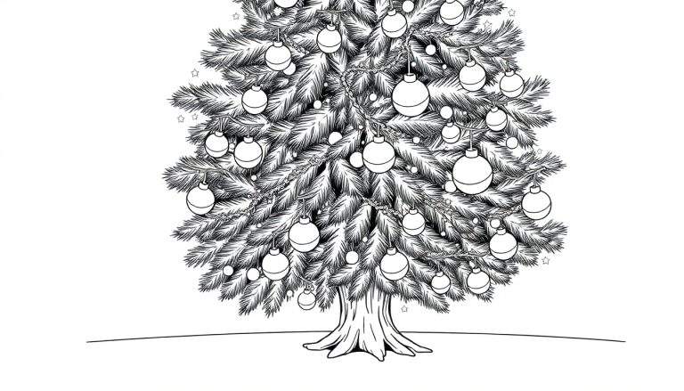 Arbre de Noël noir et blanc décoré pour le color panel.
