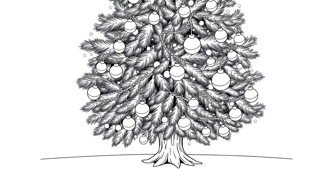 Arbre de Noël noir et blanc décoré pour le color panel.
