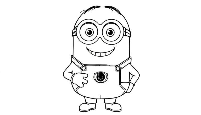 Un Minion dessinant un color panel.