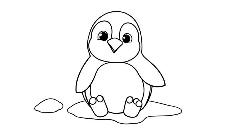 Un adorable pingouin souriant dans un color panel.