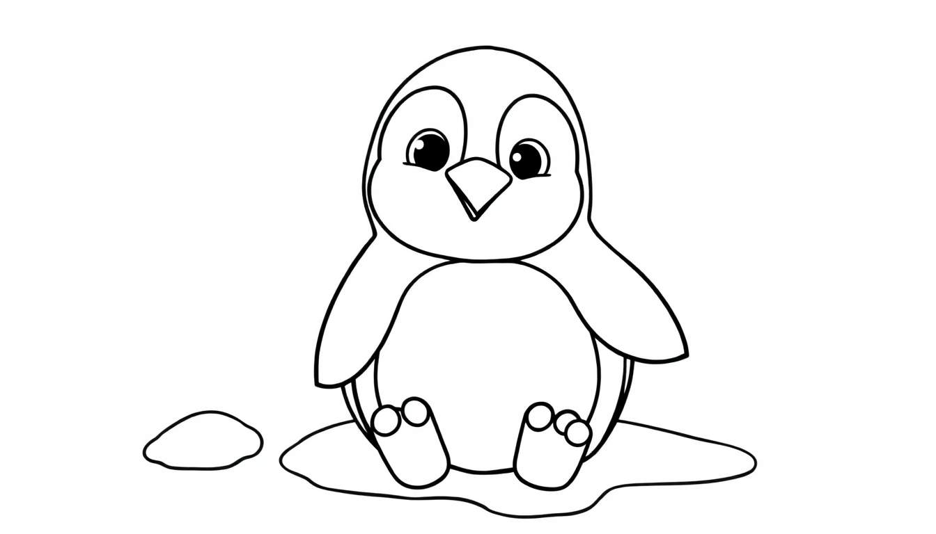 Un adorable pingouin souriant dans un color panel.