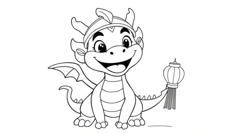 Mushu le dragon mignon color panel