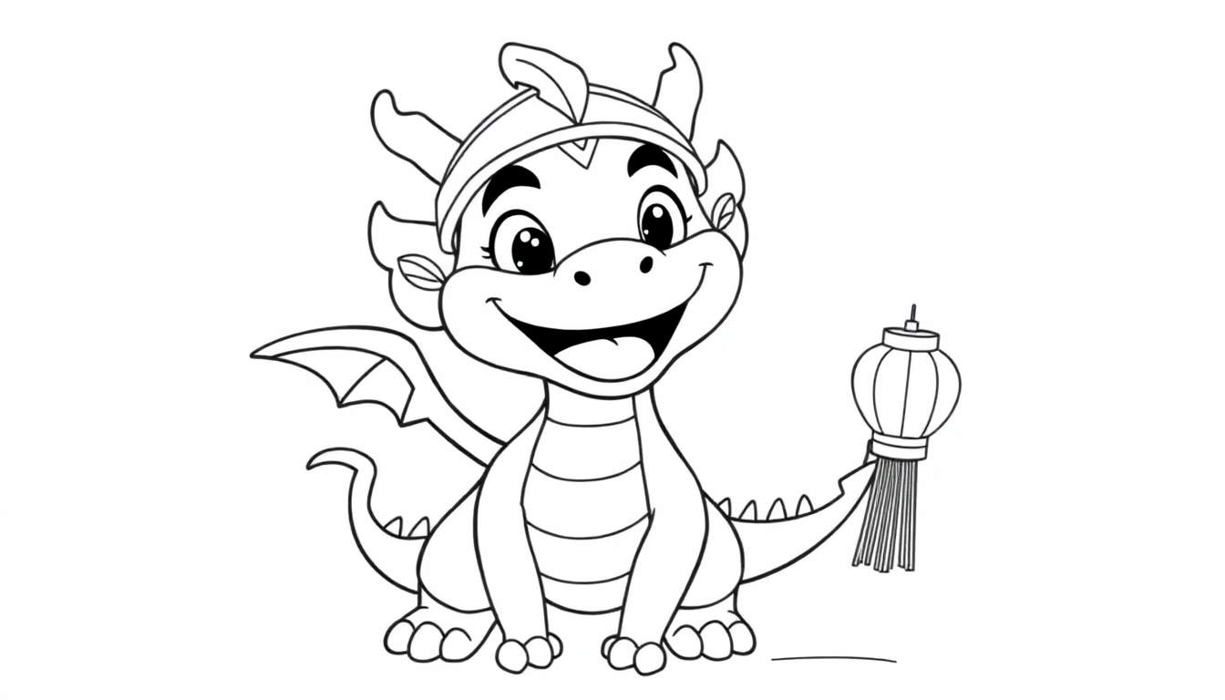 Mushu le dragon mignon color panel