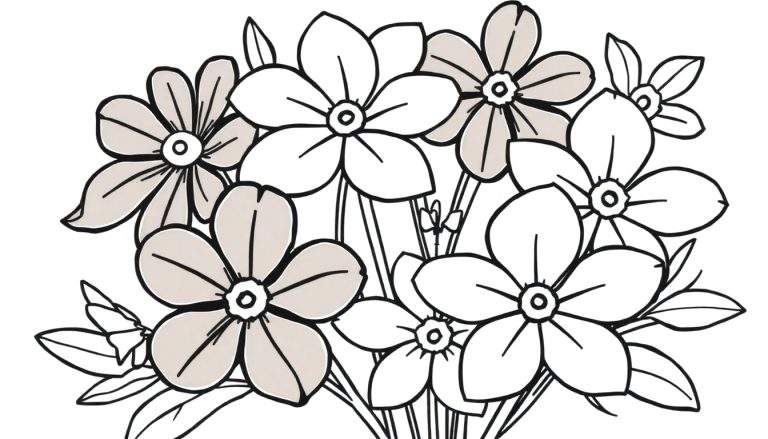 A colour plate of drawn flowers.