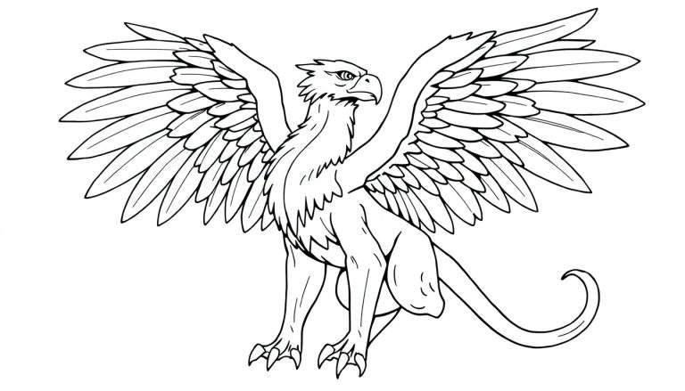 Un griffon majestueux aux ailes déployées, prêt pour une aventure dans un color panel.