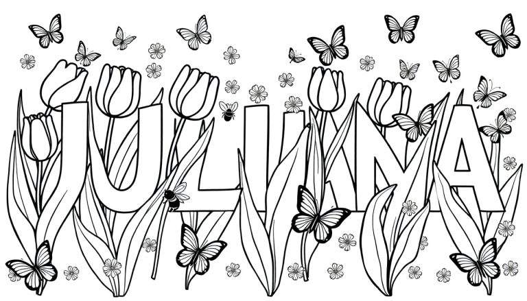 Juliana colour plate with flowers and butterflies