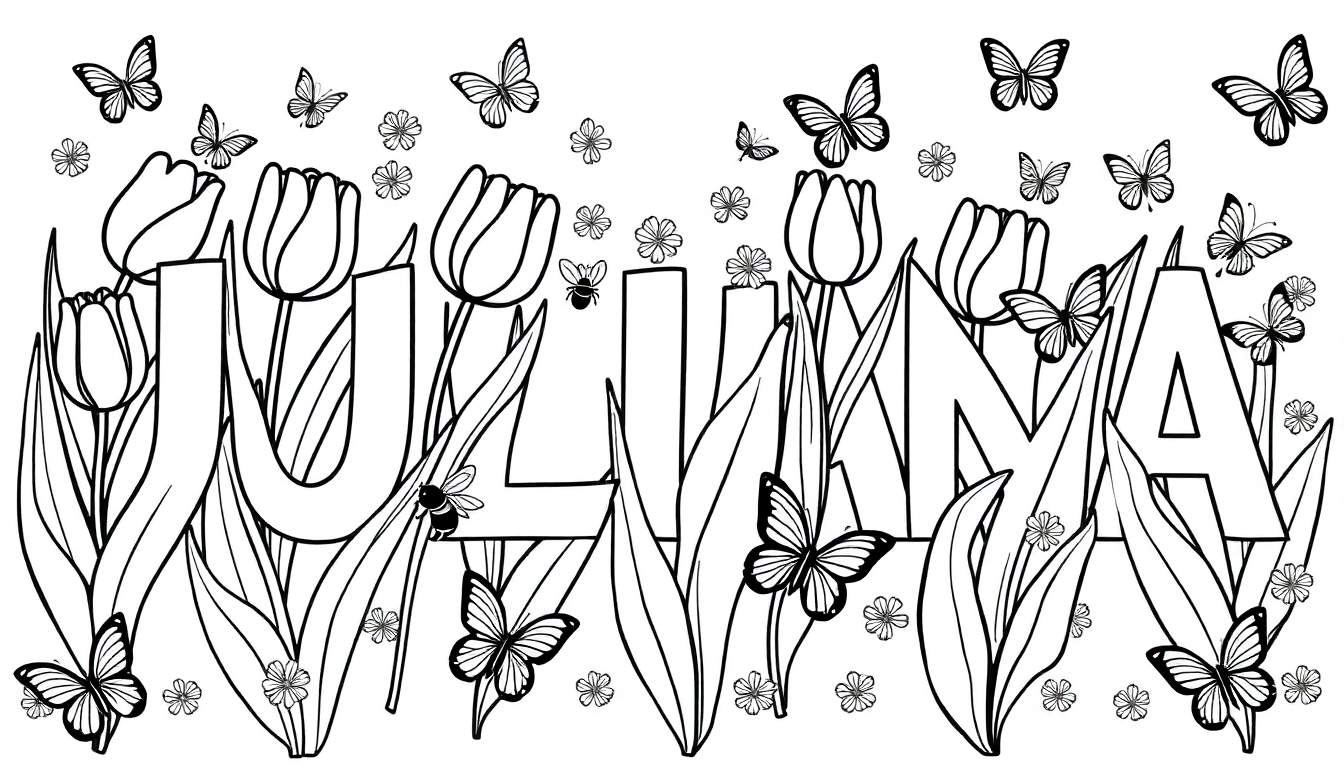 Juliana colour plate with flowers and butterflies