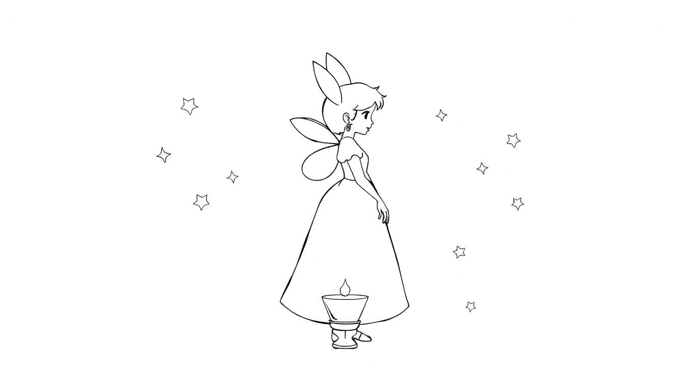 Une petite fille avec une robe longue et des étoiles, comme sortie d'un conte de fées.