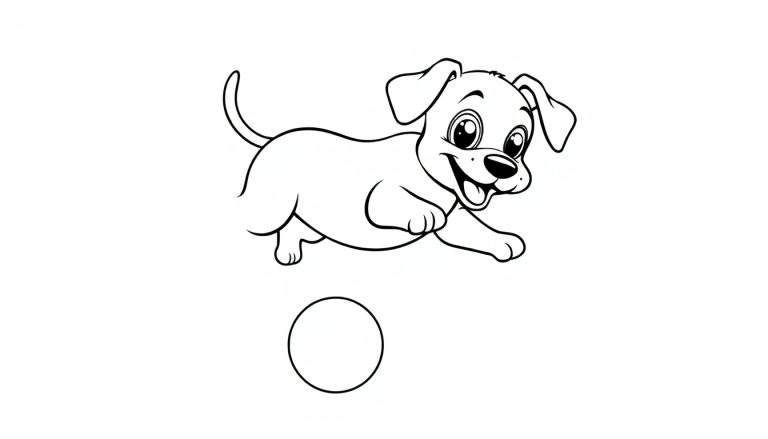 Un chien joyeux sautant après une balle.