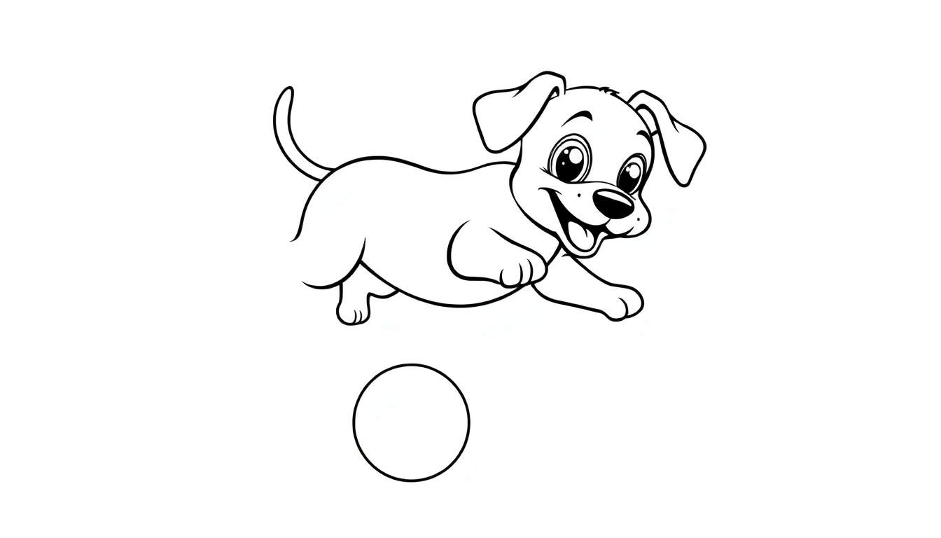 Un chien joyeux sautant après une balle.