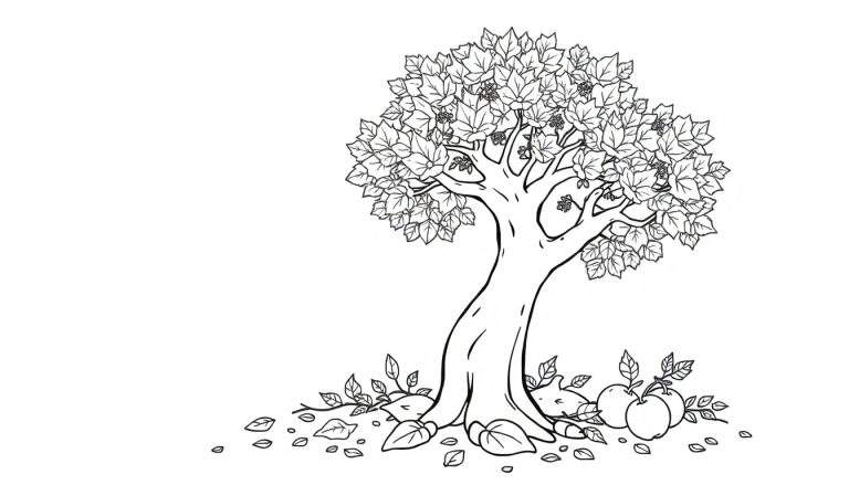 Arbre d'automne color panel pour enfants
