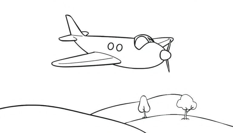 Dessin d'avion en couleur pour un jeune garçon.