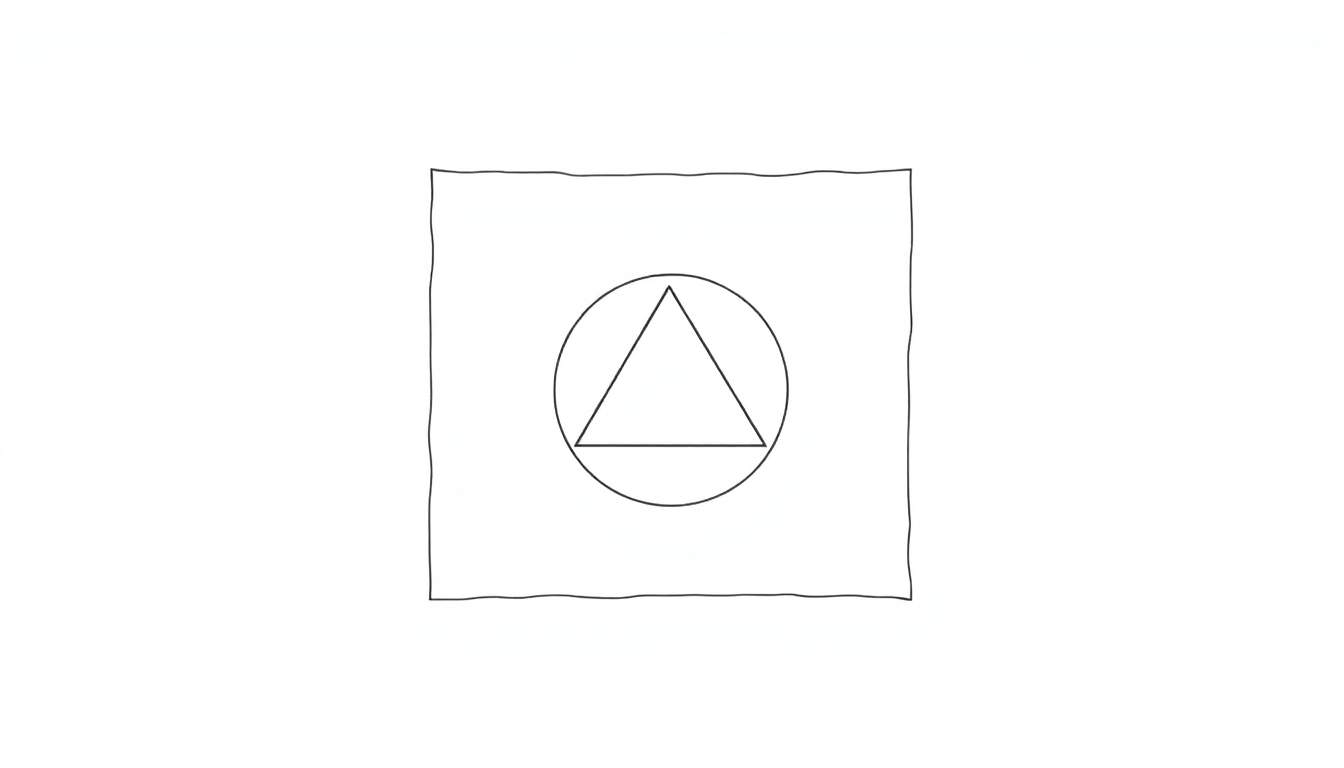 Page de coloriage avec un carré, un cercle et un triangle dans un panneau de couleurs.