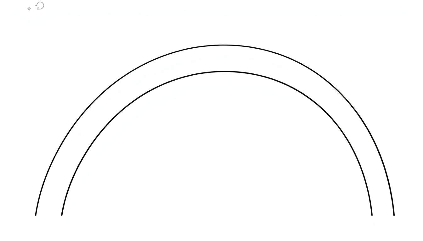 Un arc-en-ciel avec deux lignes noires parallèles, prêt pour le color panel.