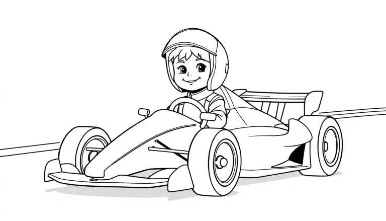 Une coloriage de F1 pour enfants