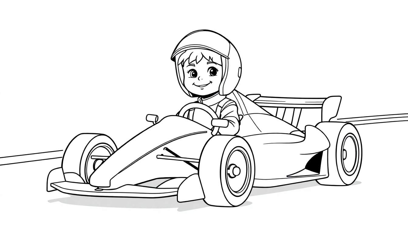 Une coloriage de F1 pour enfants