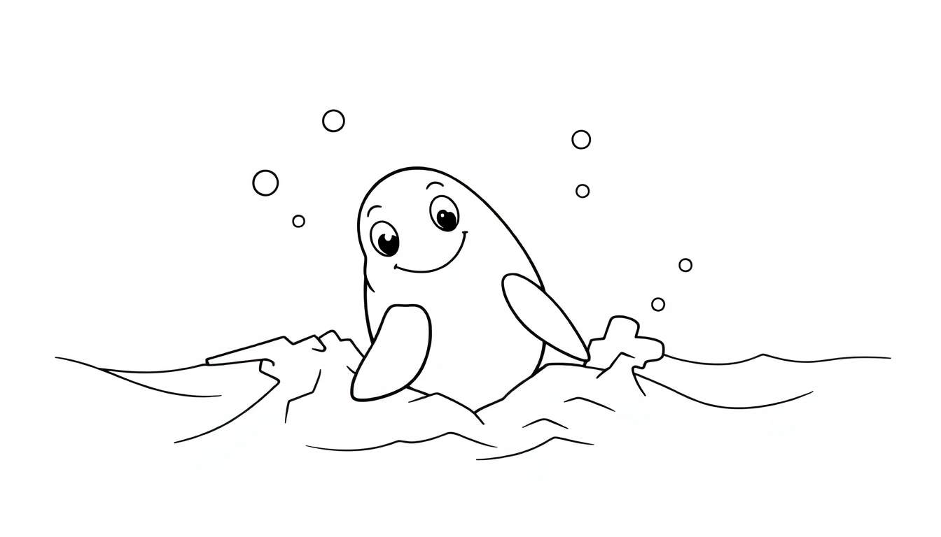Un phoque souriant sur un iceberg, idéal pour un color panel.